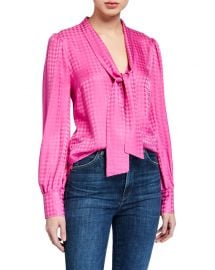 Veronica Beard Nicky Tie-Neck Silk Top at Neiman Marcus